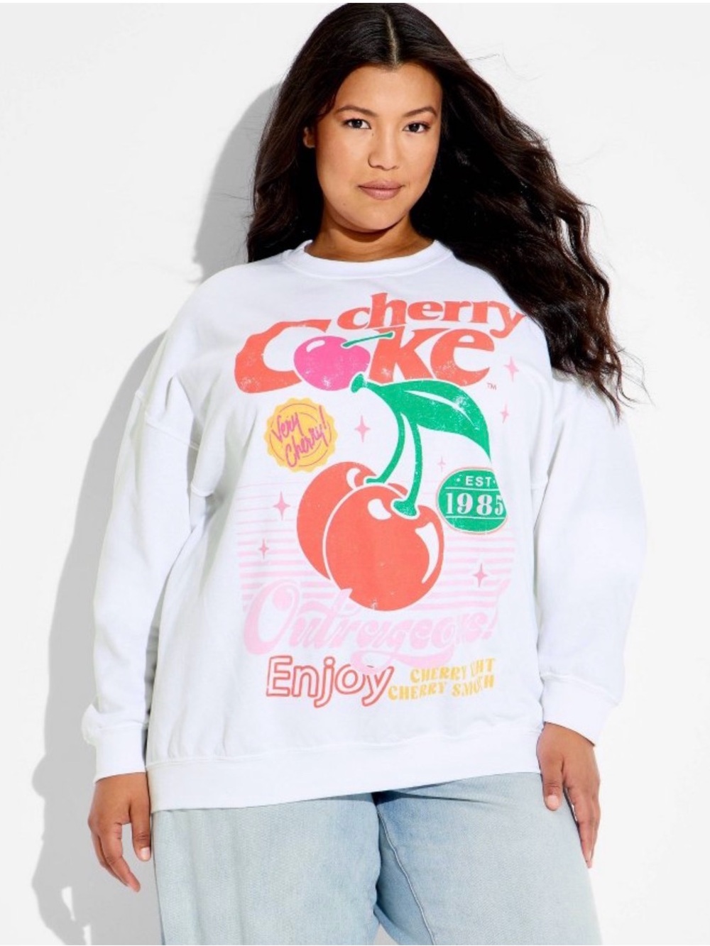 Coca Cola Cherry Coke Graphic Crewneck Sweatshirt - Picture 2 of 6